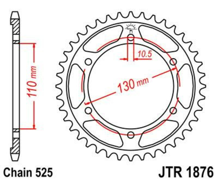 CORONA JT 1876 de acero con 43 dientes